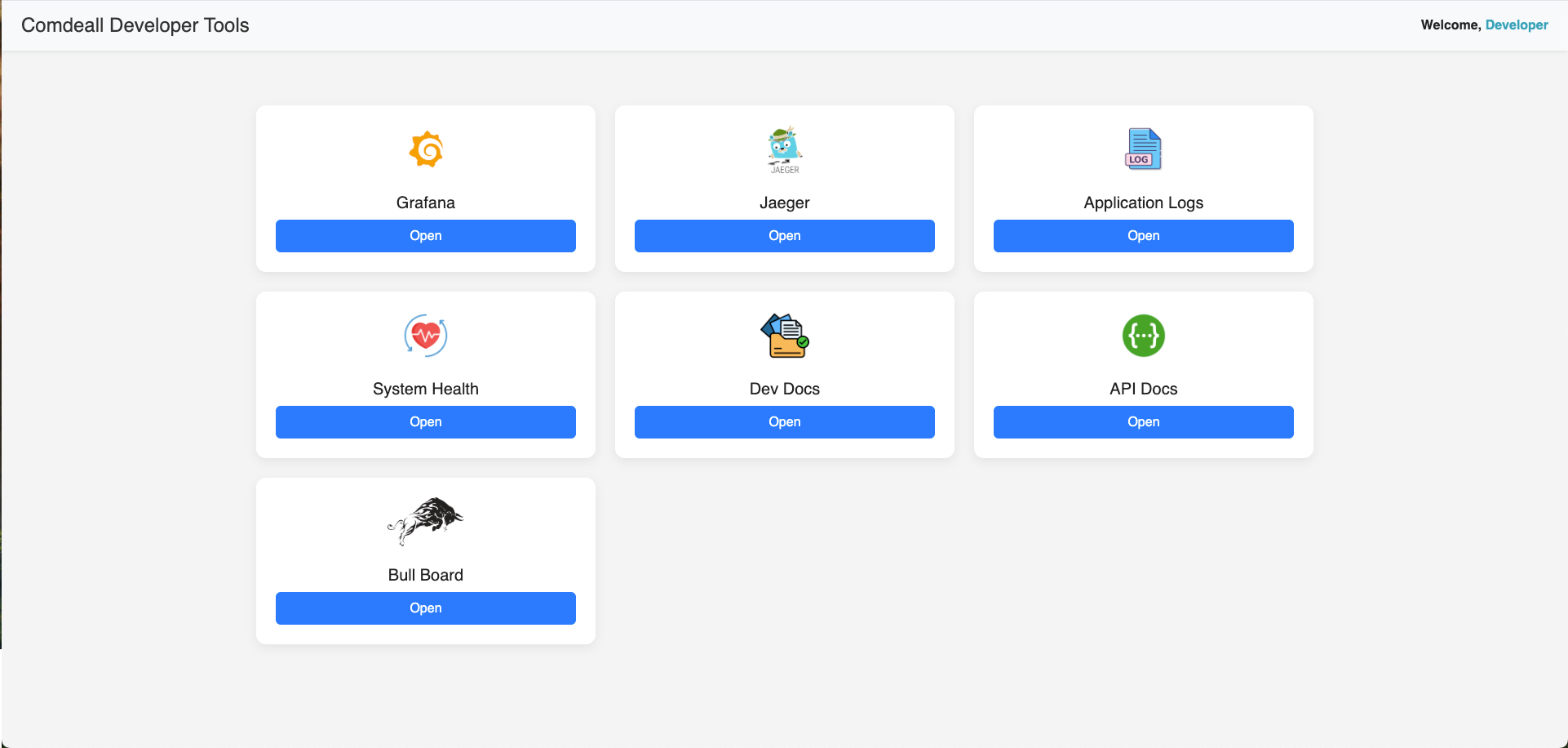 Dev Tools Dashboard - Centralized access to monitoring and development tools